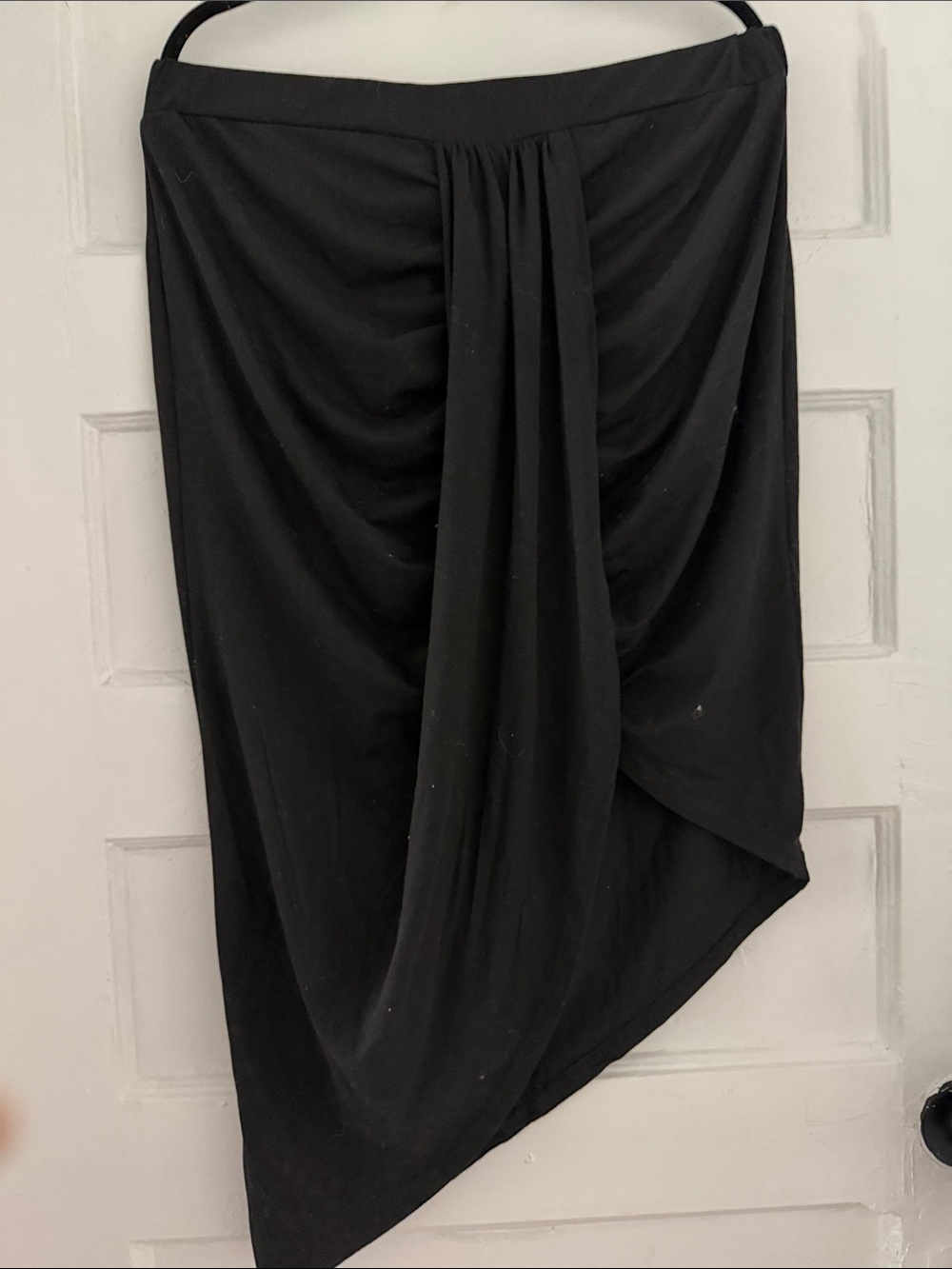 SHEIN Black Draped High-Low Skirt